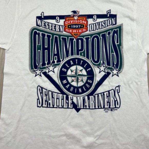 Vintage Seattle Mariners 1997 Champ World Series Baseball Sport Unisex shirt tee - Picture 1 of 2
